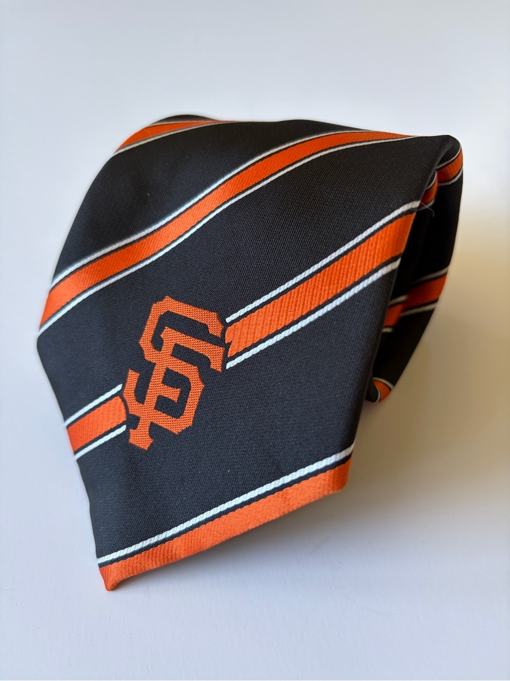 EUC San Francisco Giants Orange and Black Striped Men's MLB Game Day Office Tie